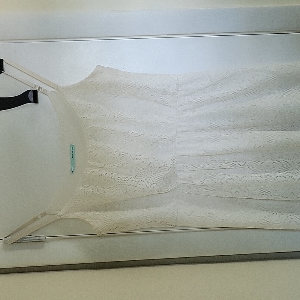 White lacy maxi dress with an underskirt